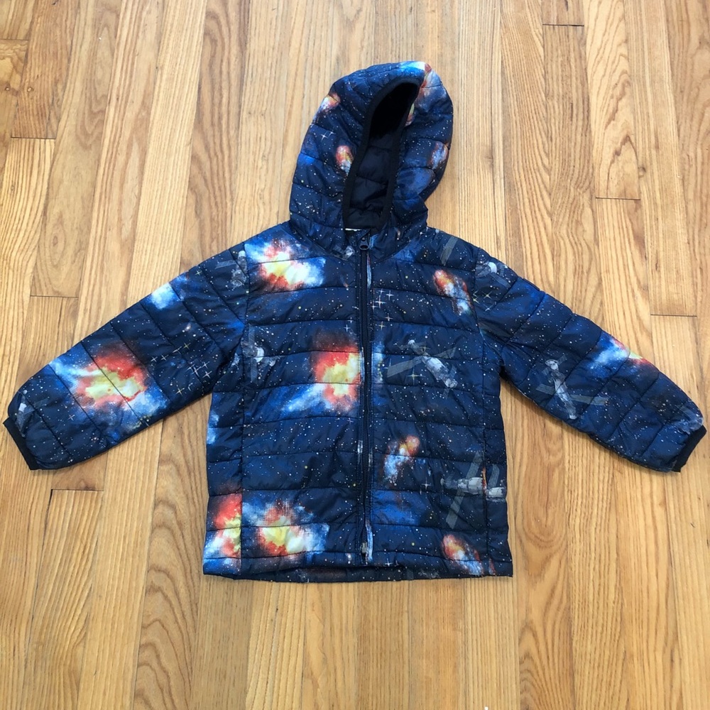 Gap winter coat space theme